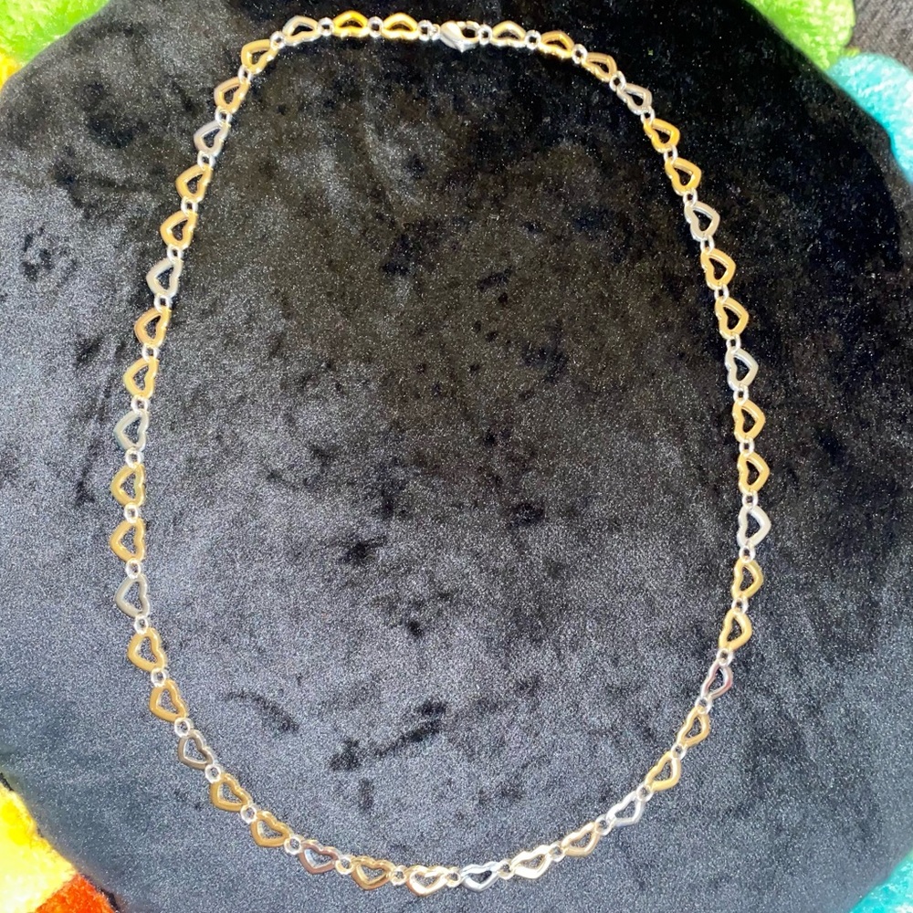 VNTG STEEL BY DESIGN HEARTS 💕 CHAIN LINK NECKLACE STAINLESS  NO TARNISH 24”